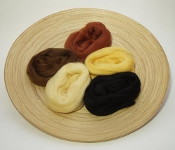 Haarwolle gefrbt - Sortiment 5 Farben 100 g