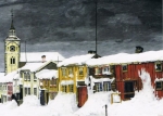 Harald Sohlberg - Strae in Roros im Winter