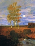 Carl Vinnen - Moorlandschaft mit Birken und Mond