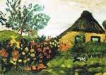 Paula Modersohn-Becker - Bauernhaus mit Blumengarten und Katze